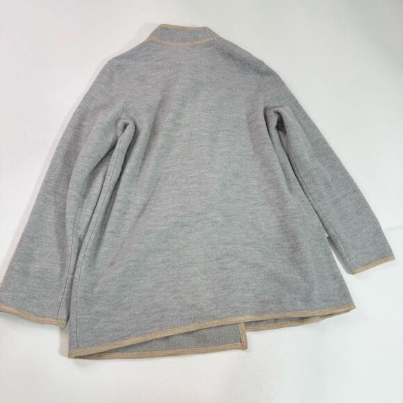Calvin Klein Cardigan Jacket Womens Large Wool Top Button Gray Overcoat Long - Picture 7 of 8